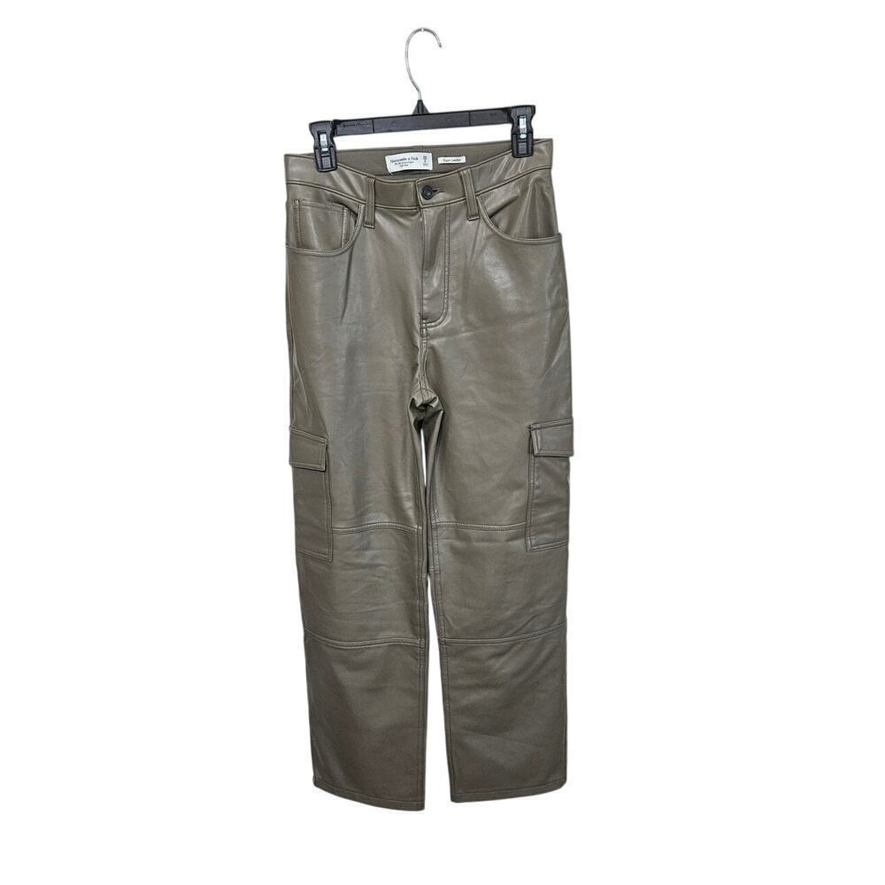 Abercrombie Faux Leather 90's Relaxed Jean High Rise Pants Size 28/6 Small Cargo